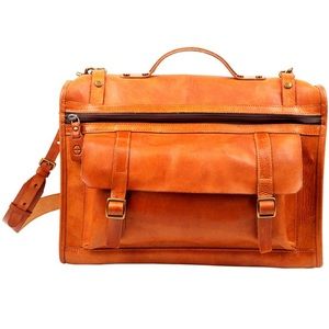 Foressence Camel Julian Leather Messenger Bag
